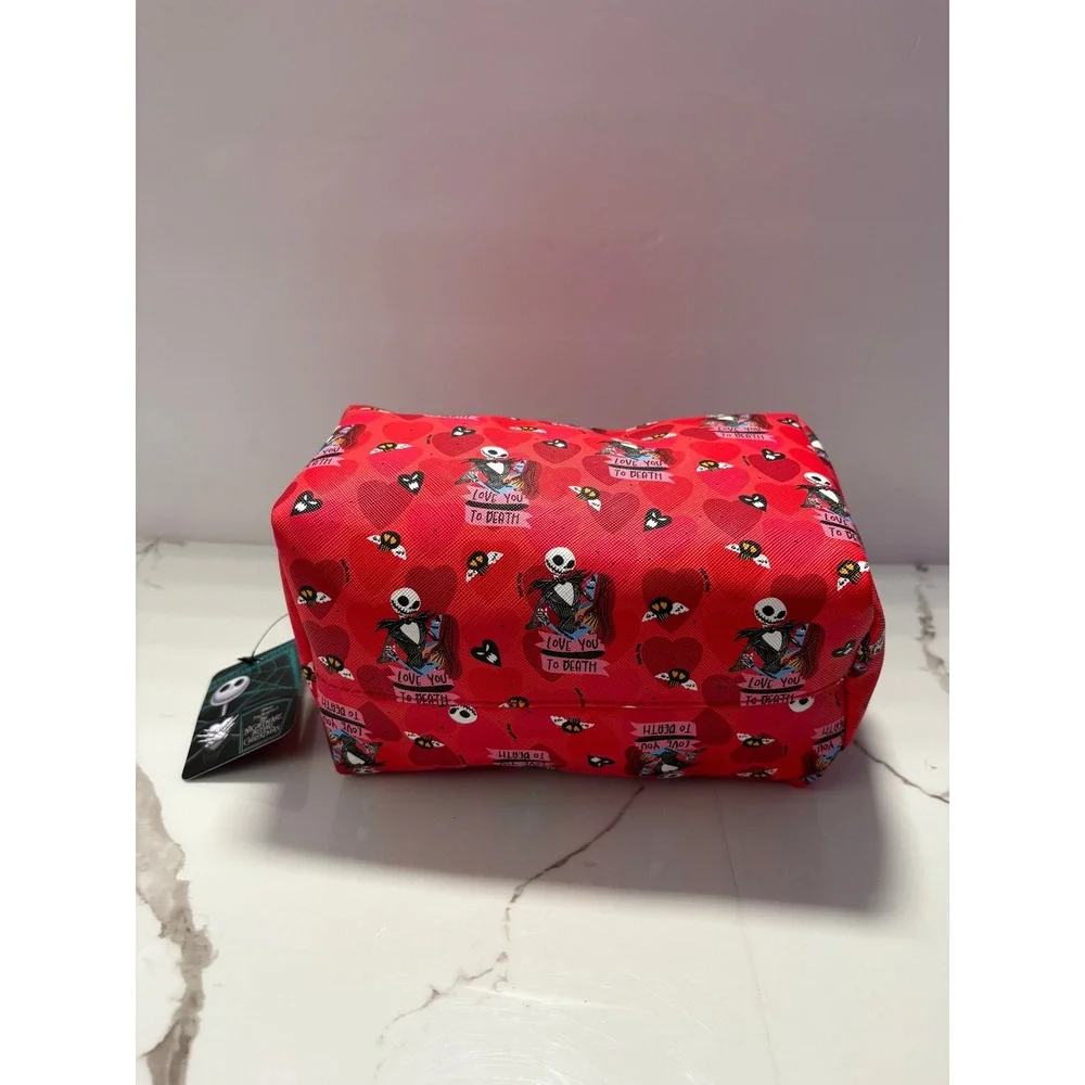 Disney Nightmare Before Christmas Jack Sally Love‎ You To Death Makeup Bag Red